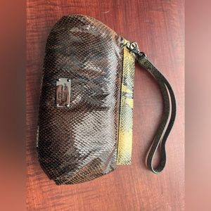 Nine West faux snake skin clutch/wristlet